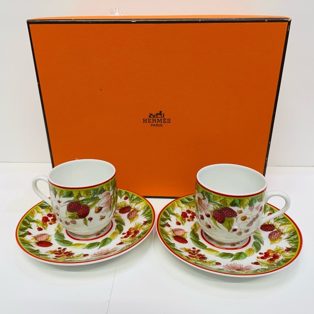 HERMES PARIS Hermes Pythagorean Garden Demitasse 4 PC SET WITH BOX